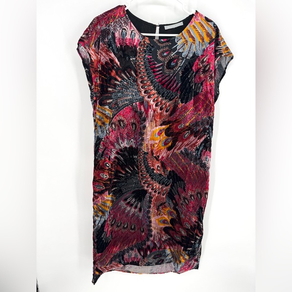 Anthropologie| danielrainn velvet Red and Black Cocktail Midi Dress - Picture 3 of 8